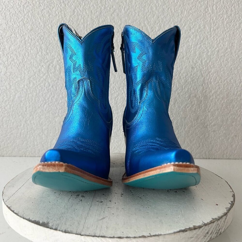 Lane SMOKESHOW Womens Cowboy Bootie 8.5 Blue Western Cowgirl Short Ankle Boots - Picture 5 of 11